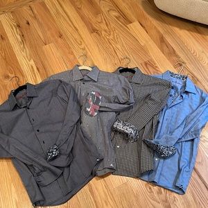 Collection of Robert Graham dress shirts. All size large 14-16.